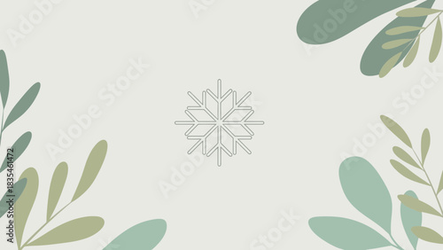 Elegant winter botanical snowflake for holiday cards, social media, and festive designs, perfect for creating a cozy seasonal atmosphere