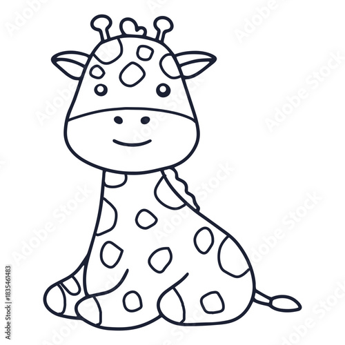 Canvas Print Giraffe stroke baby animal