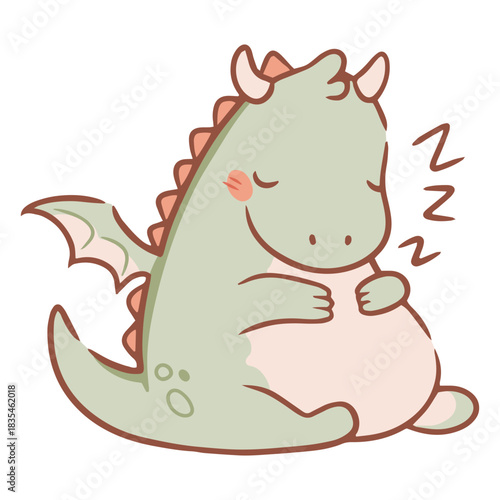 Baby dragon kawaii sleeping