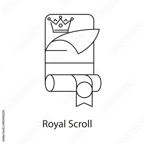 Royal Scroll Icon. Vector Design