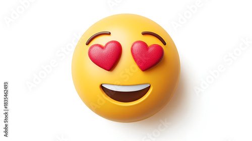 Adorable 3D emoji face showing strong love and adoration