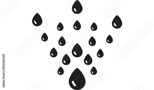 Elegant minimalist design of falling raindrops adds a touch of modern sophistication to any project, perfect for branding, web design, and environmental awareness campaigns