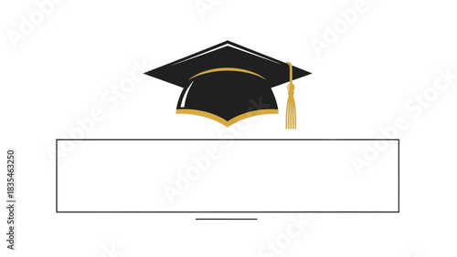 Vector design of a graduation mortarboard with a golden tassel for the graduating class of 2026