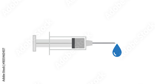 Syringe with blue drop