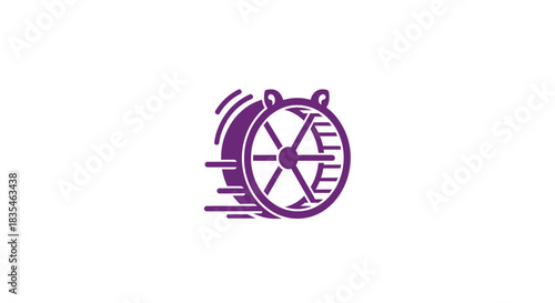 Purple stylized wheel with speed lines