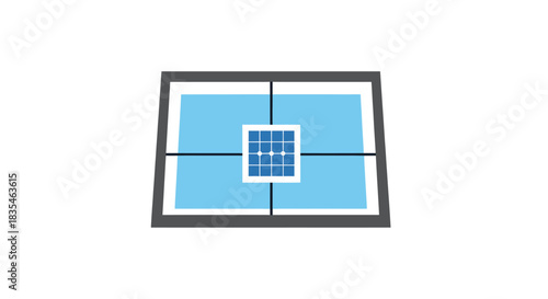 Framed blue surface with grid detail