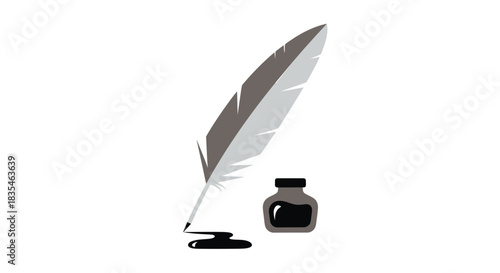 Quill with ink