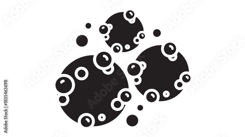 Discover microscopic elegance with this modern black and white design, perfect for science, medicine, or cutting-edge technology projects emphasizing precision and innovation