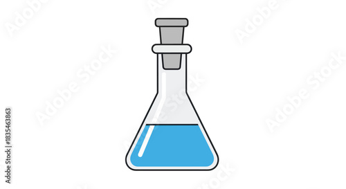 Beaker with blue liquid