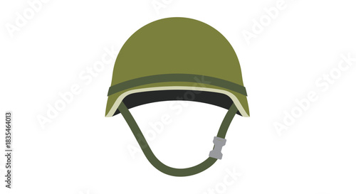 Green military helmet icon