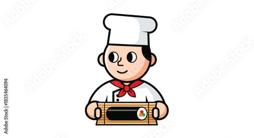 Sushi chef cartoon character