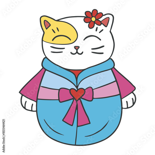 Maneki neko cute turquoise