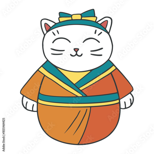 Maneki neko cute orange