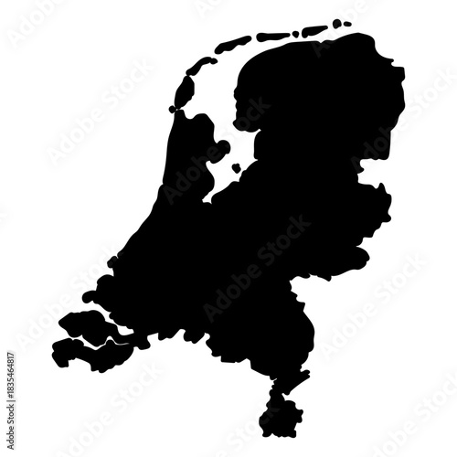 A silhouette of the map of the Netherlands