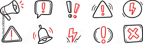 warning, alert, symbol, icon, exclamation mark, megaphone, bell, lightning bolt, danger, attention, notification, important, notice, hazard, caution, urgent, signal, error, stop, red, black, white, do