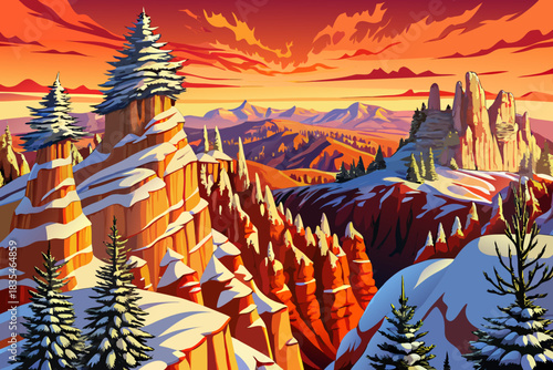 Bryce Canyon hoodoos capped with snow under a soft winter glow, creating a unique Christmas 2026 natural wonder scene.