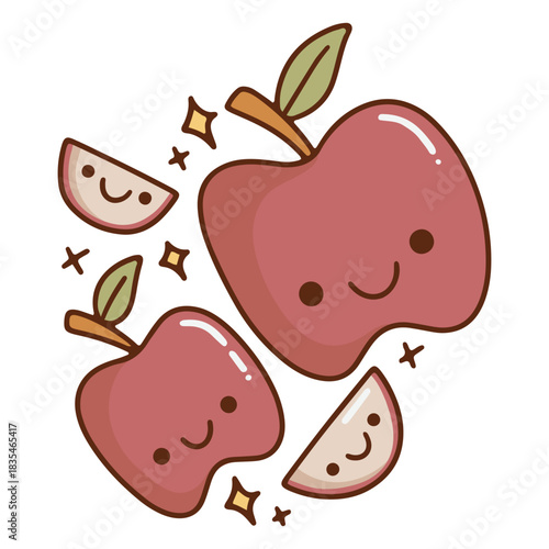 Cute Thanksgiving apple cartoon