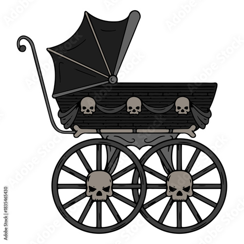 Gothic baby pushchair