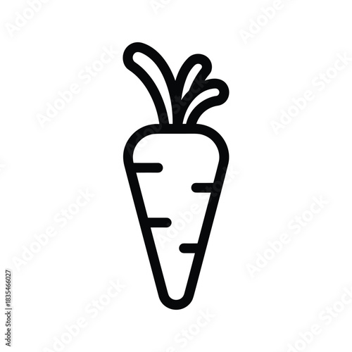 Carrot icon outline vegetable vegetarian dieting organic food vector illustration
