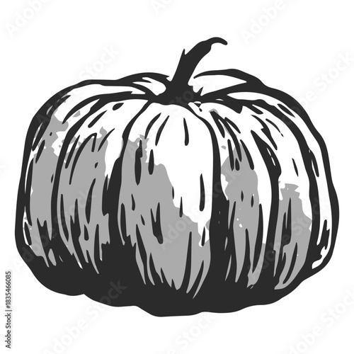 A black-and-white Thanksgiving pumpkin
