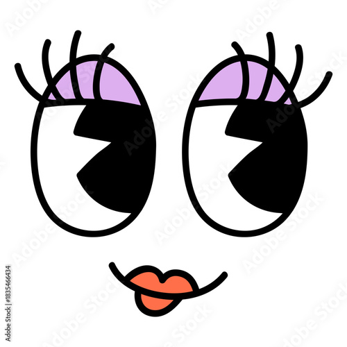 Coquettish cartoon visage