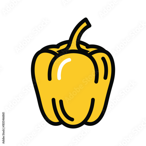 Yellow bell pepper isolated on white background healthy vegetable ingredient cooking