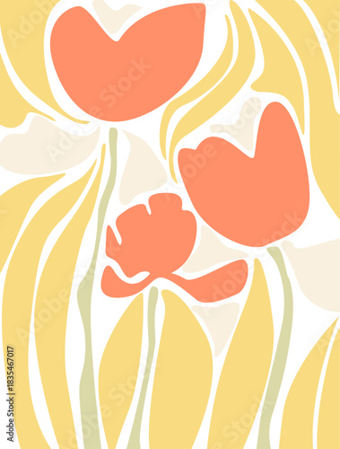 Organic Floral Rectangle