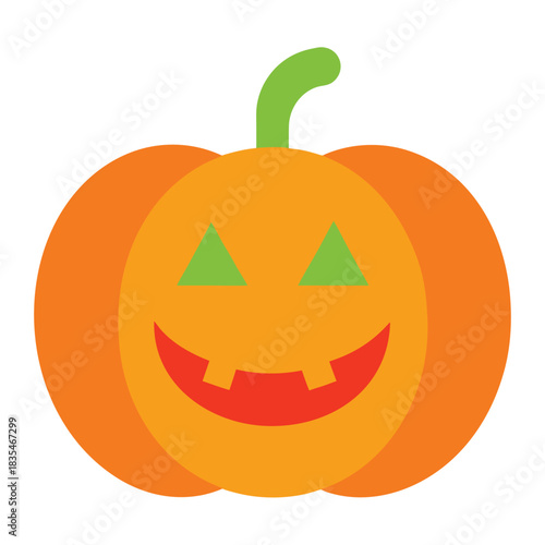 Clean vector style halloween pumpkin icon for festive designs
