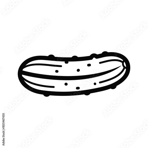 Line art drawing of pickle vegetable for fermentation concept illustration