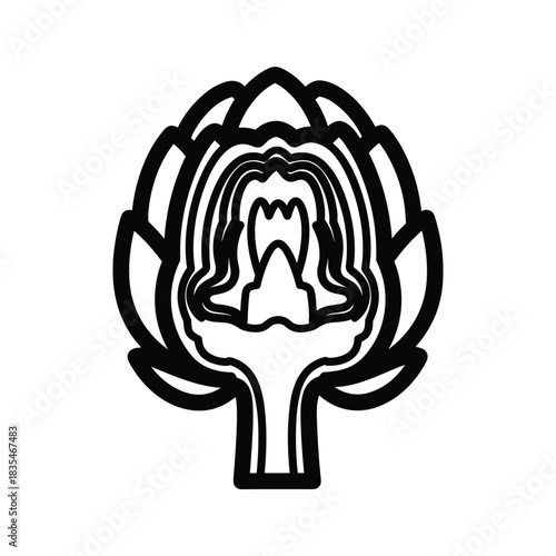 Line art of artichoke vegetable for healthy food concept vector element