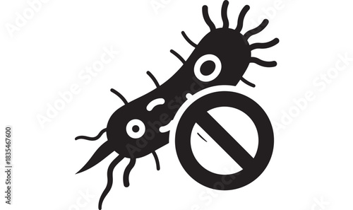 Dynamic icon design clearly communicates powerful germ and bacteria elimination for health safety awareness campaigns