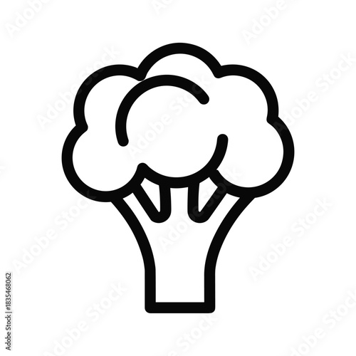 Broccoli outline vegetable ingredient for healthy eating natural vegetarian food organic nutrition