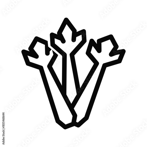 Illustration of celery stalks symbol of low calorie food for healthy life and vegetable diet