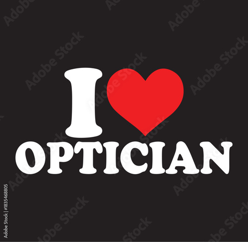 I love optician silhouette design with heart and text isolated on transparent background