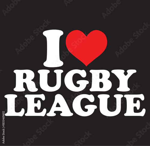 I love rugby league silhouette design isolated on transparent background