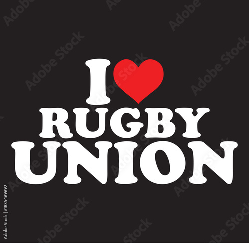 I love rugby union silhouette design isolated on transparent background