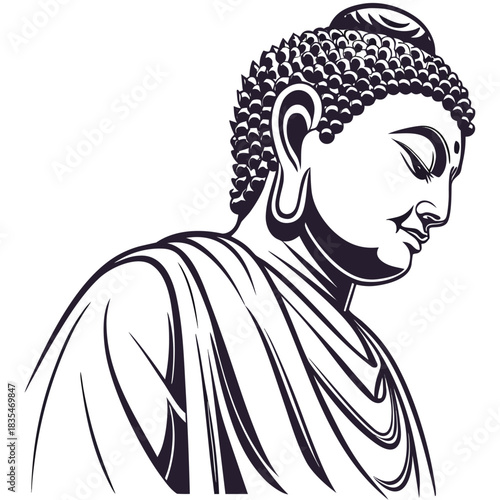 buddha silhouette vector