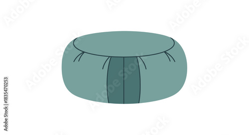 Teal pouf illustration