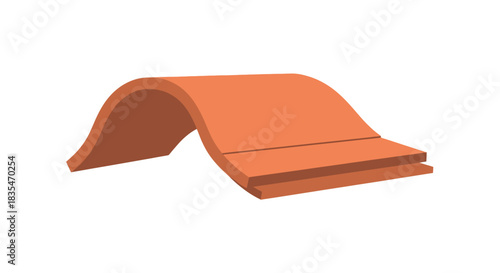 Angled clay roof tile