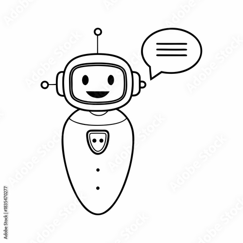 Vector icon of a chatbot robot with a smiling face