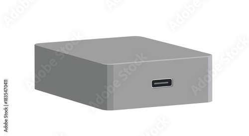 Gray rectangular power adapter