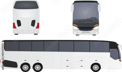 White tourist bus. vector illustration	