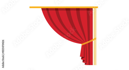 Red draped curtain