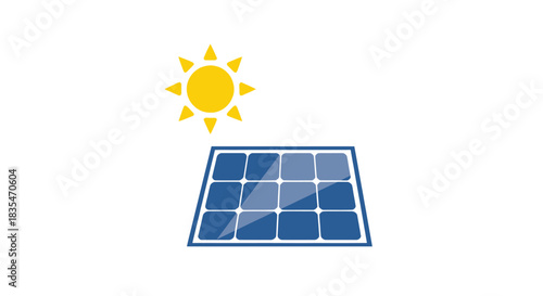 Solar panel & sun graphic