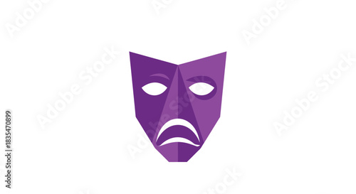 Geometric purple sorrow mask