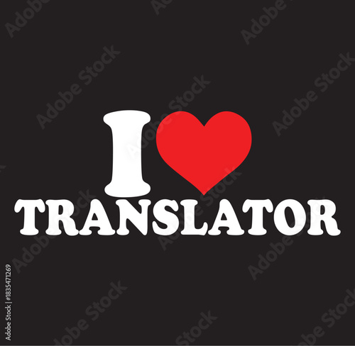 I love translator silhouette design isolated on transparent background
