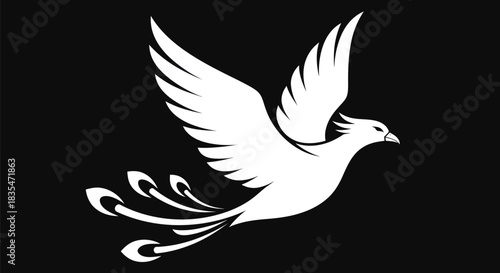 Elegant White Bird in Flight - A Symbol of Grace and Freedom.