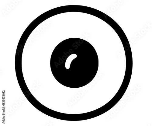 fried egg flat vector icon black white only simple bold | Clean, isolated vector art for creative projects.