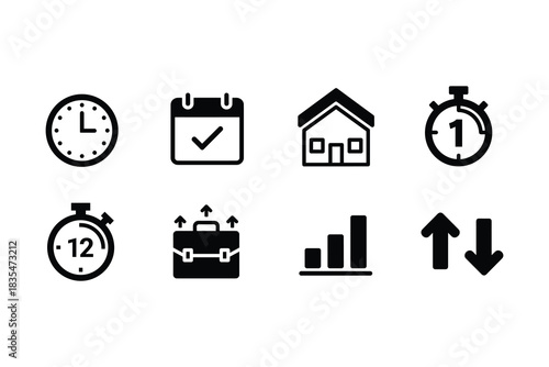 Collection of Business and Finance Icons Representing Growth 