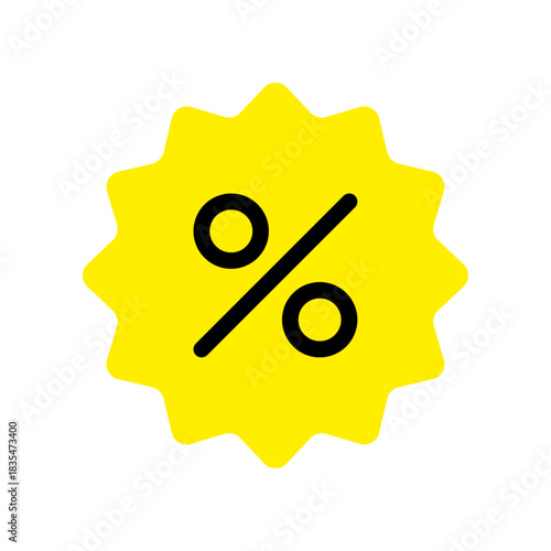 Yellow percentage discount icon